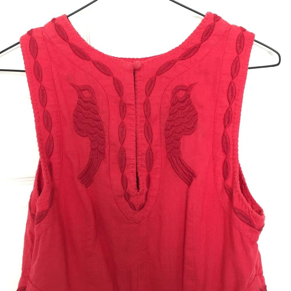 Free People Coral Birds of a Feather Mini Dress - Picture 7 of 8
